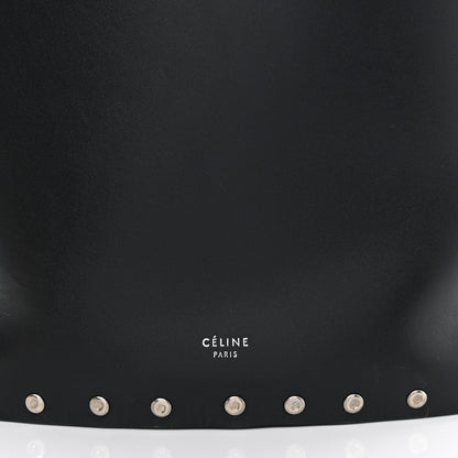 Celine Satinated Natural Calfskin Large Studs Bucket Shoulder Bag Dark Navy 7 of 11
