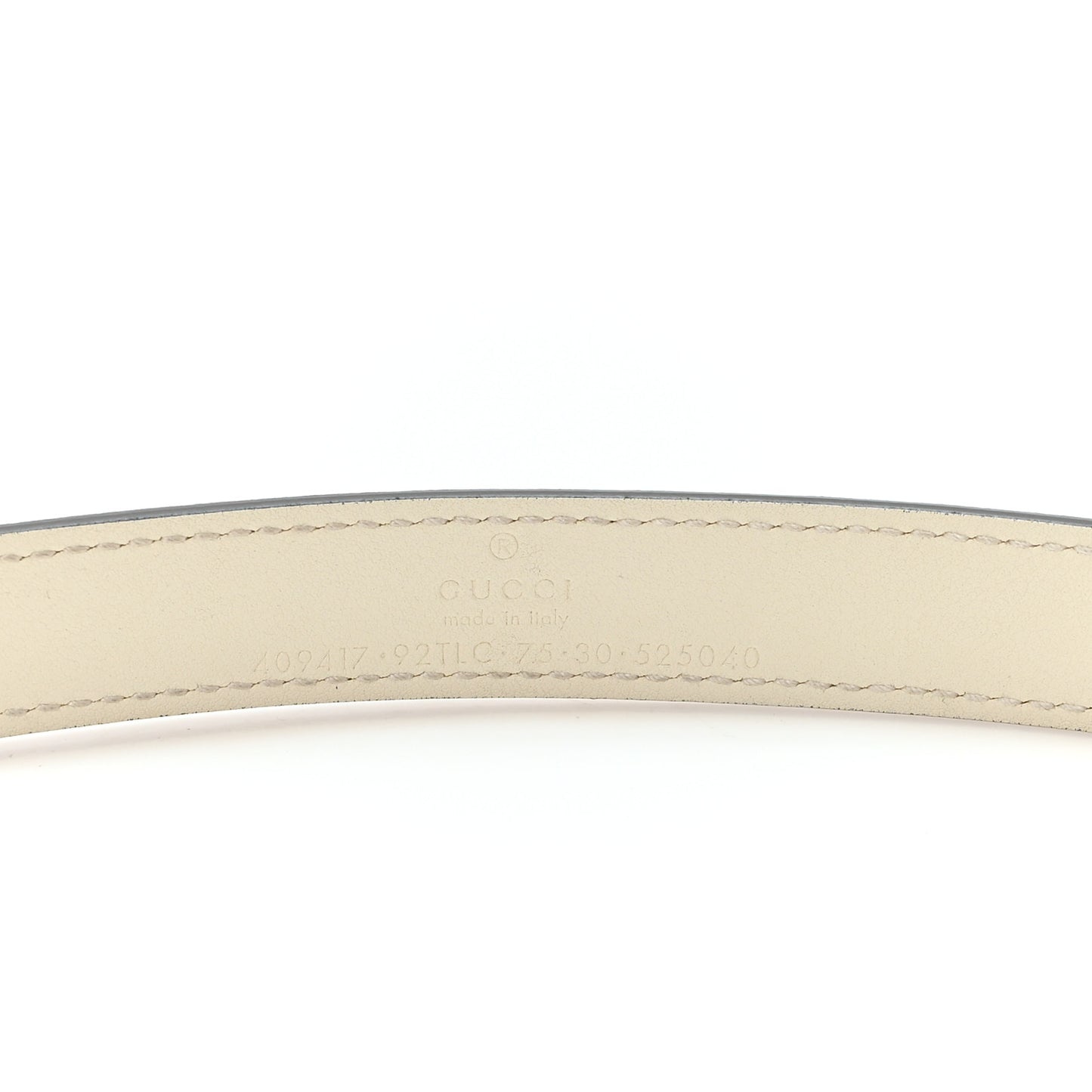 GG Supreme Monogram Matte Plutone Calfskin Double G 20mm Belt 75 30 Beige White New Acero