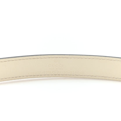 Gucci GG Supreme Monogram Matte Plutone Calfskin Double G 20mm Belt 75 30 Beige White New Acero 3 of 4