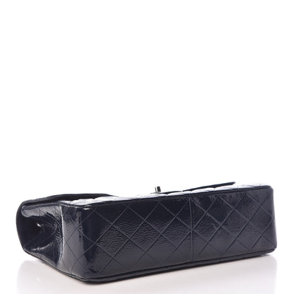 Chanel Distressed Patent Quilted Jumbo Single Flap Navy 4 of 15