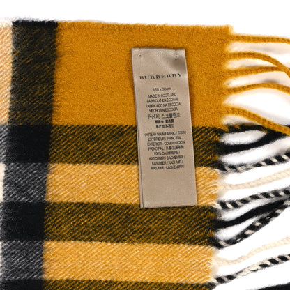 Burberry Cashmere House Check Fringe Scarf Yellow 3 of 4