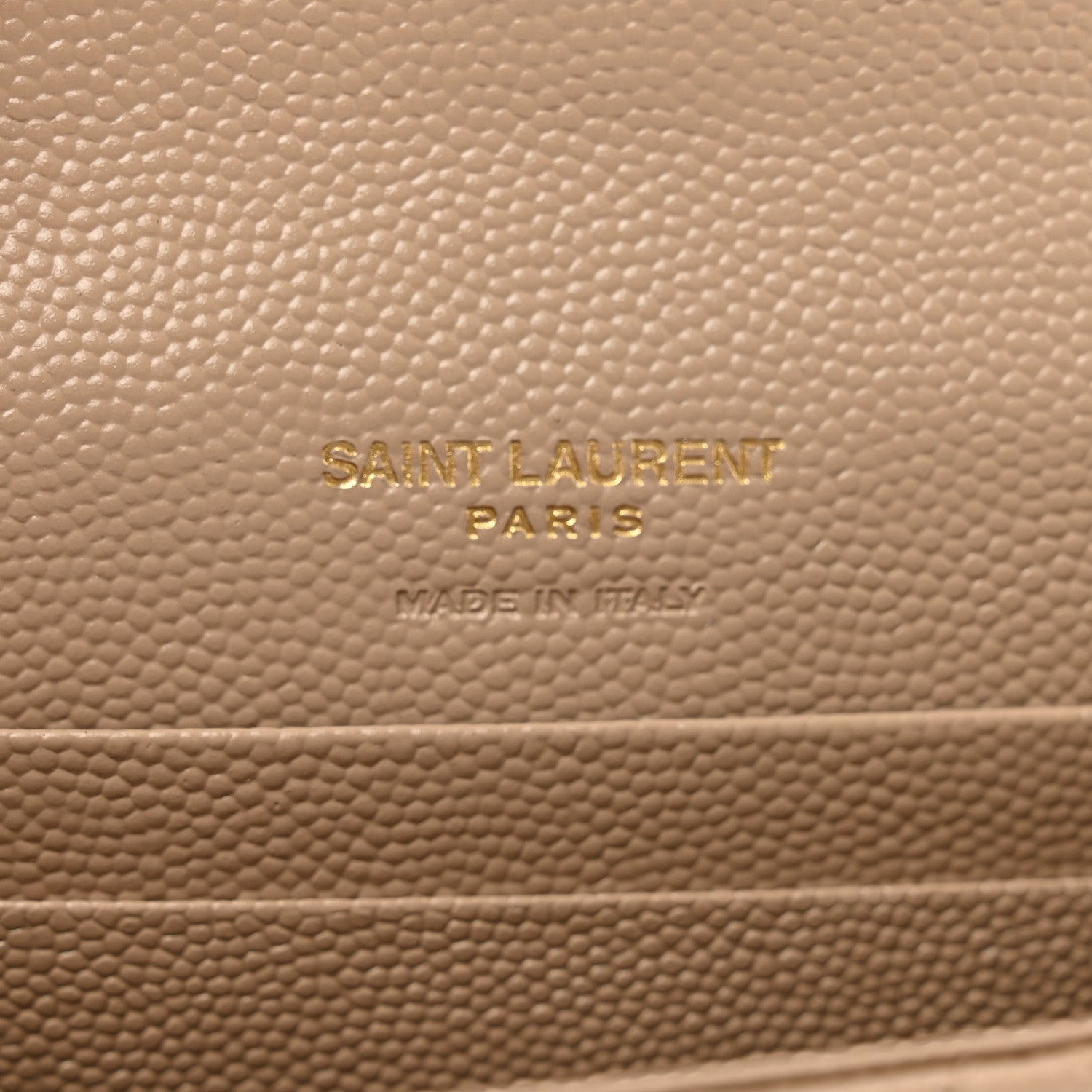 Saint Laurent Grain De Poudre Textured Mixed Matelasse Triquilt Small Monogram Envelope Wallet Dark Beige 6 of 8