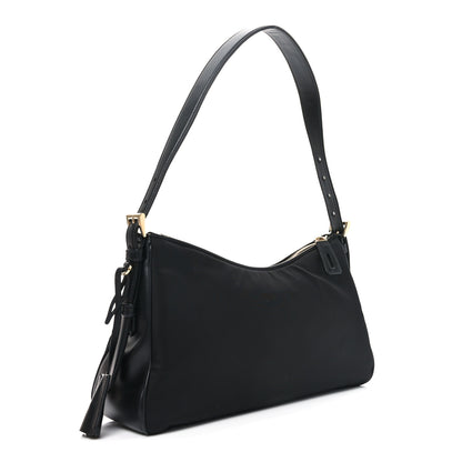 Prada Re-Nylon Vitello Large Aimee Shoulder Bag Black 3 of 9