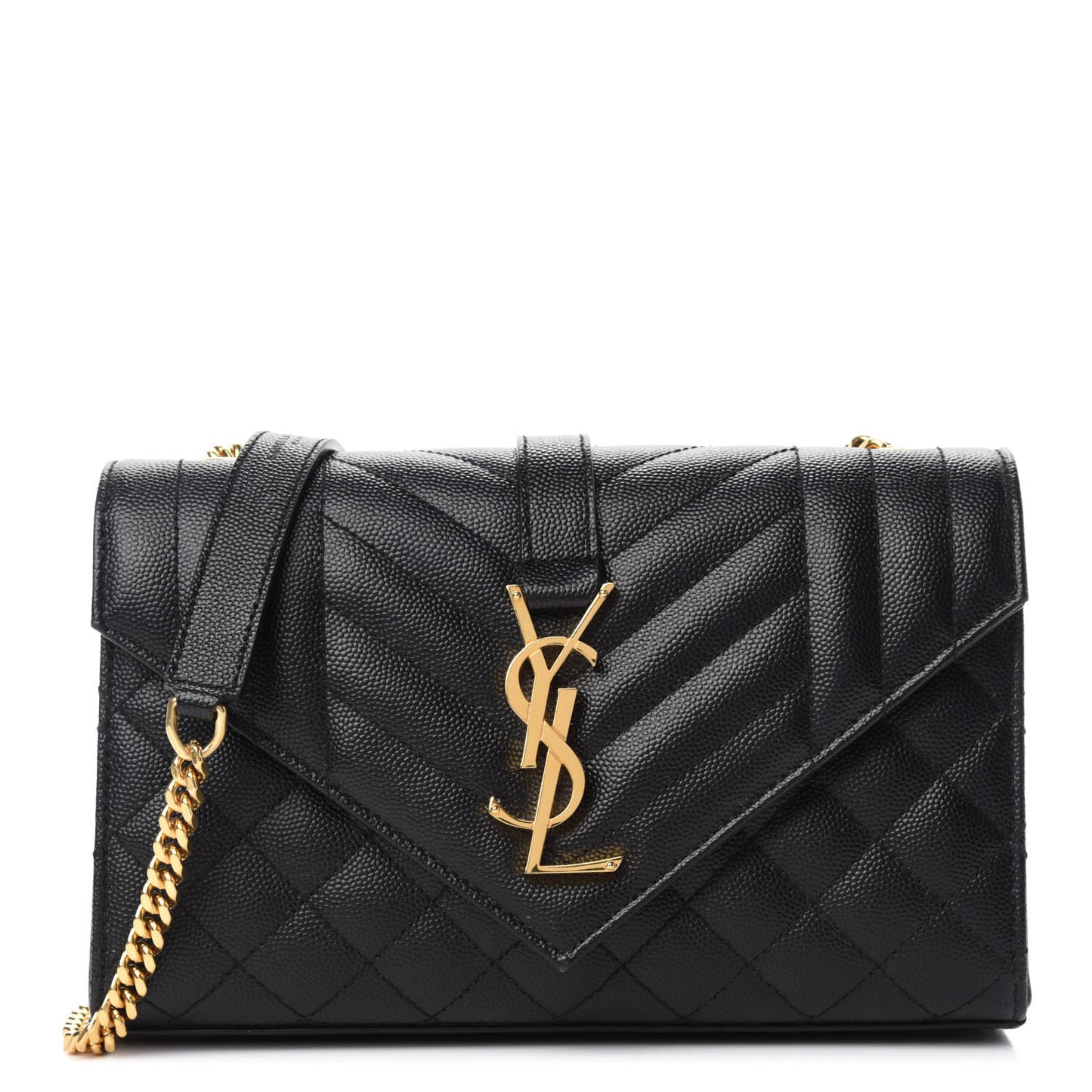 Grain De Poudre Textured Mixed Matelasse Triquilt Small Monogram Satchel Black