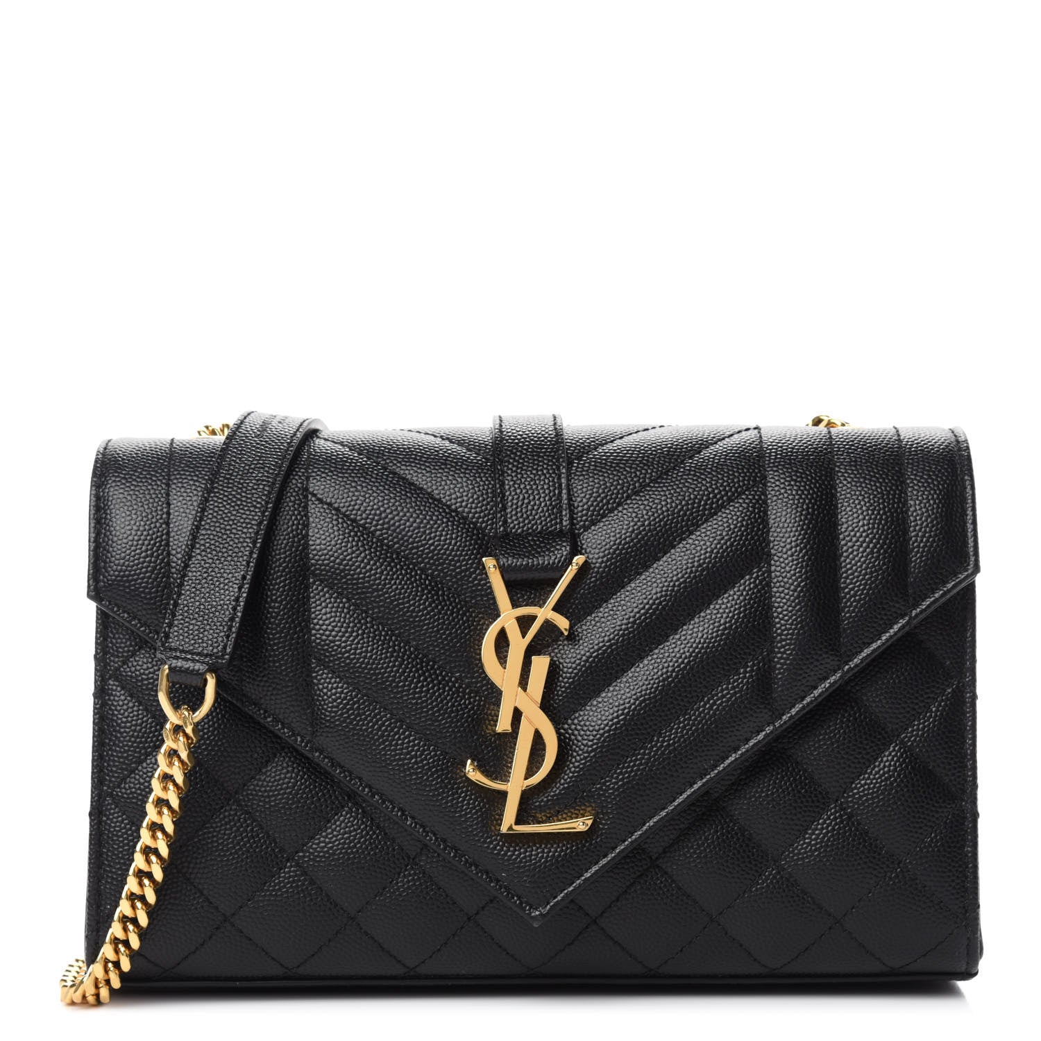 Saint Laurent Grain De Poudre Textured Mixed Matelasse Triquilt Small Monogram Satchel Black 1 of 11