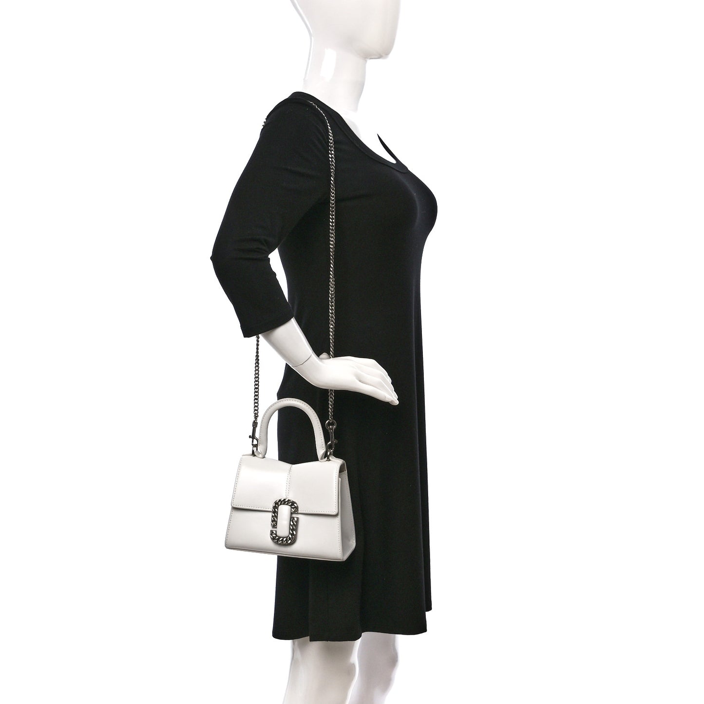 Calfskin Mini Saint Marc Top Handle White