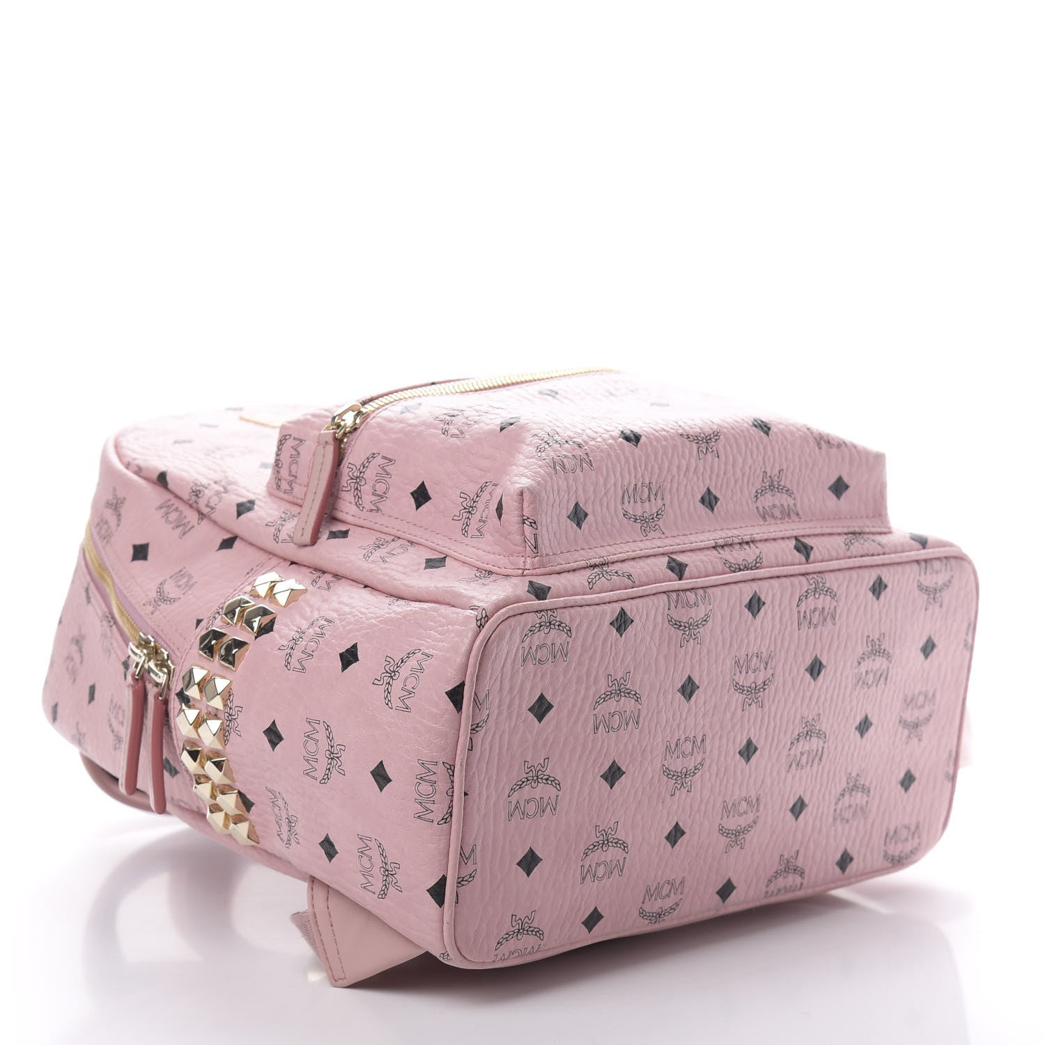 MCM Visetos Small Side Stud Stark Backpack Pink 3 of 16