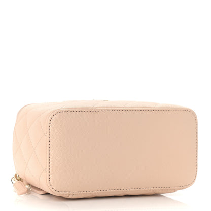 Chanel Caviar Quilted Small Vanity Case With Chain Light Beige 4 of 9