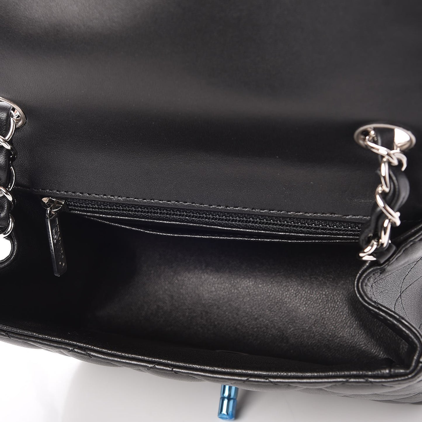 Lambskin Quilted Mini Square Flap Black