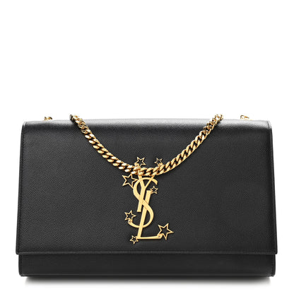 Saint Laurent Grain De Poudre Star Monogram Kate Satchel Black 1 of 9