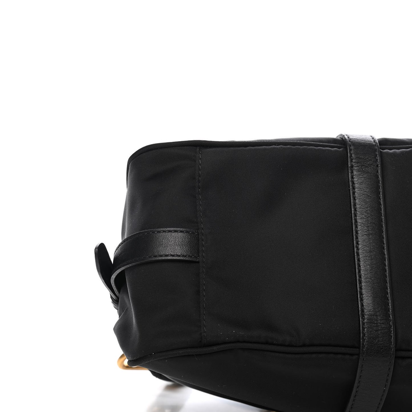 Tessuto Nylon Soft Calfskin Shopping Satchel Black