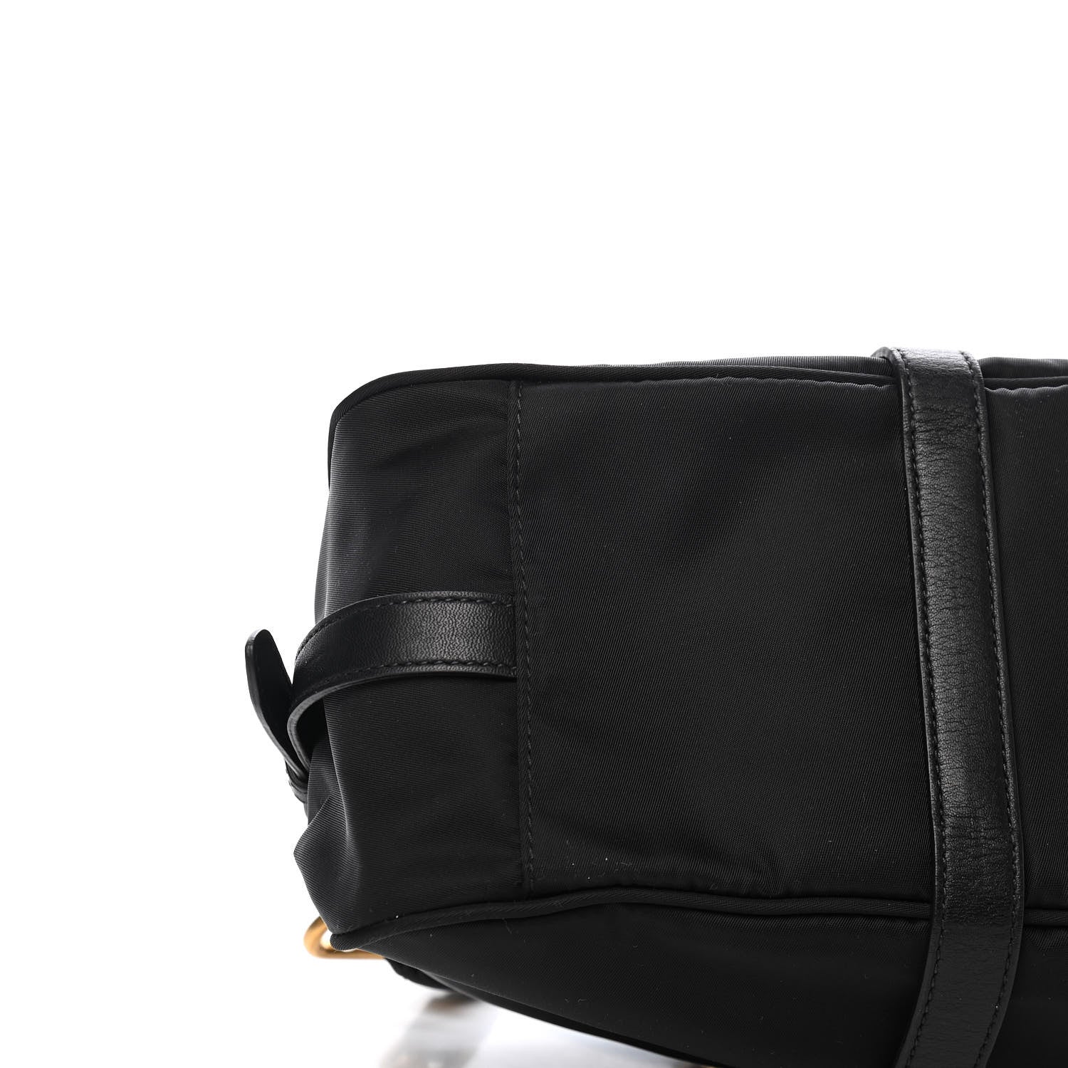 Prada Tessuto Nylon Soft Calfskin Shopping Satchel Black 8 of 9