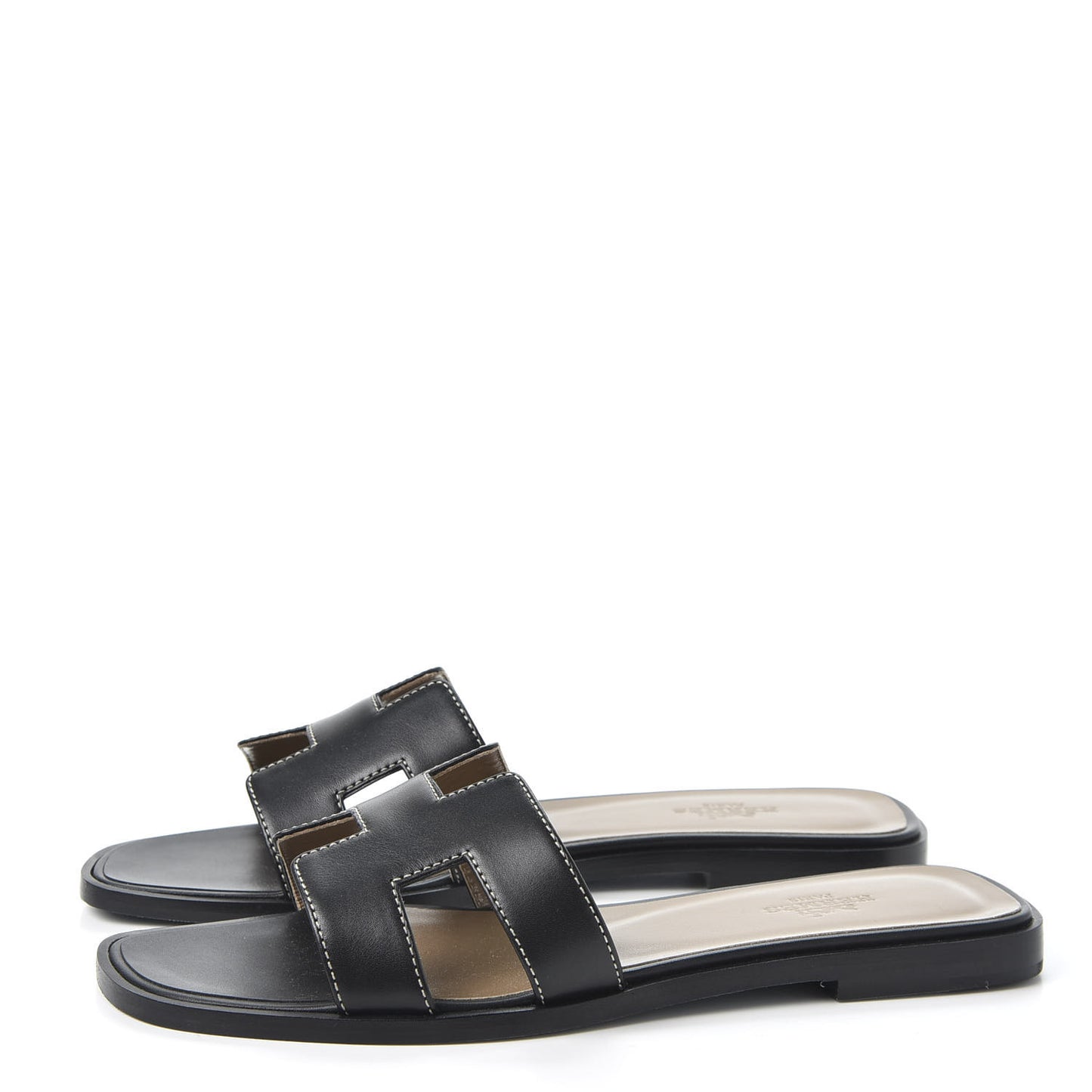 Box Calfskin Oran Sandals 36.5 Black