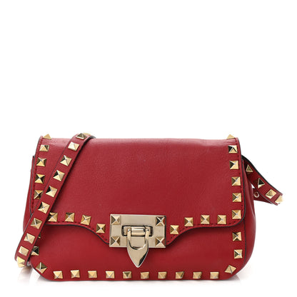 Valentino Garavani Vitello Mini Rockstud Flap Saddle Crossbody Bag Rosso Valentino 1 of 9