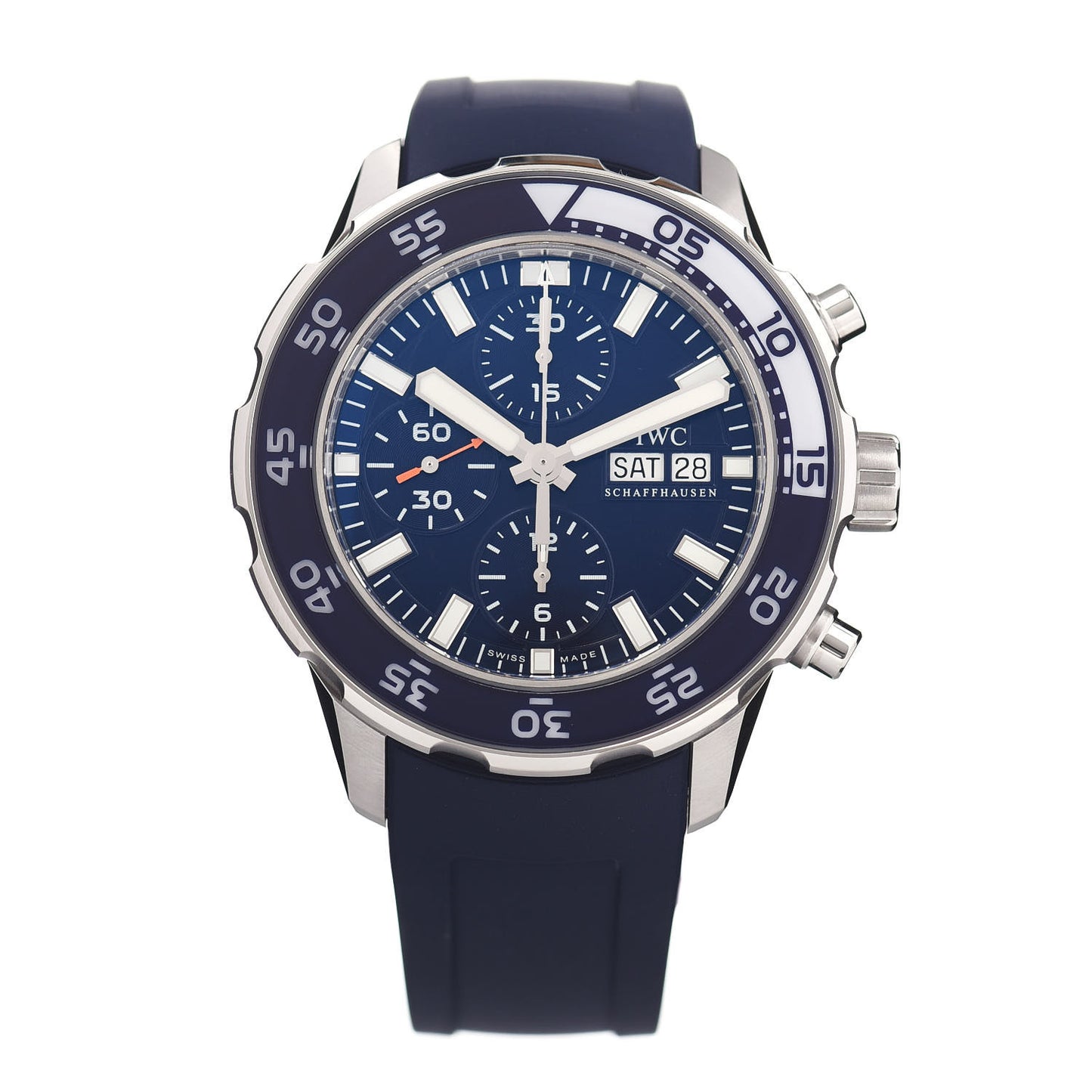 Stainless Steel Rubber 45mm Aquatimer Chronograph Automatic Watch Blue IW376711