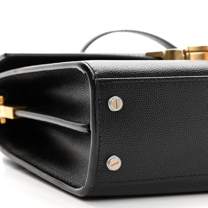 Saint Laurent Grain de Poudre Mini Classic Monogram Cassandra Top Handle Black 8 of 10