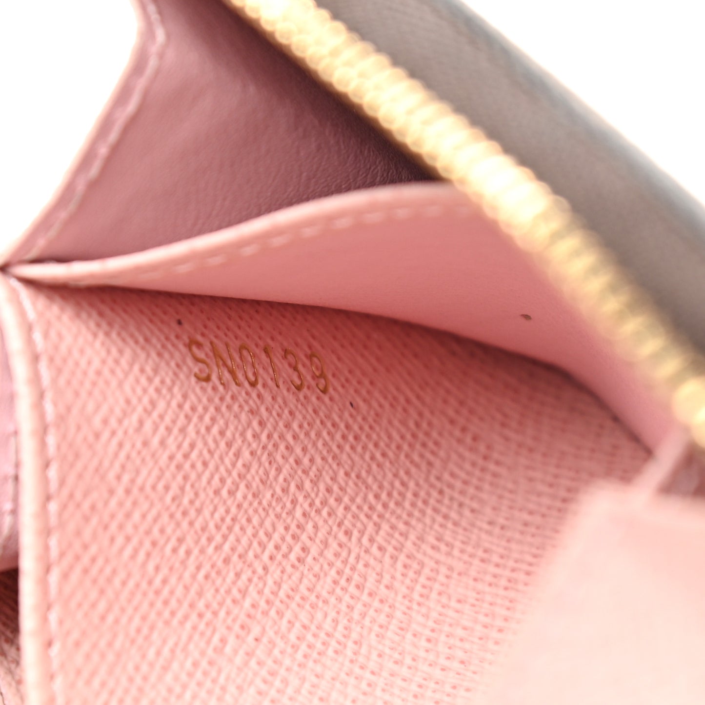 Damier Ebene Zippy Coin Purse Rose Ballerine