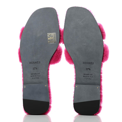 Hermes Woolskin Oran Sandals 37.5 5 of 8