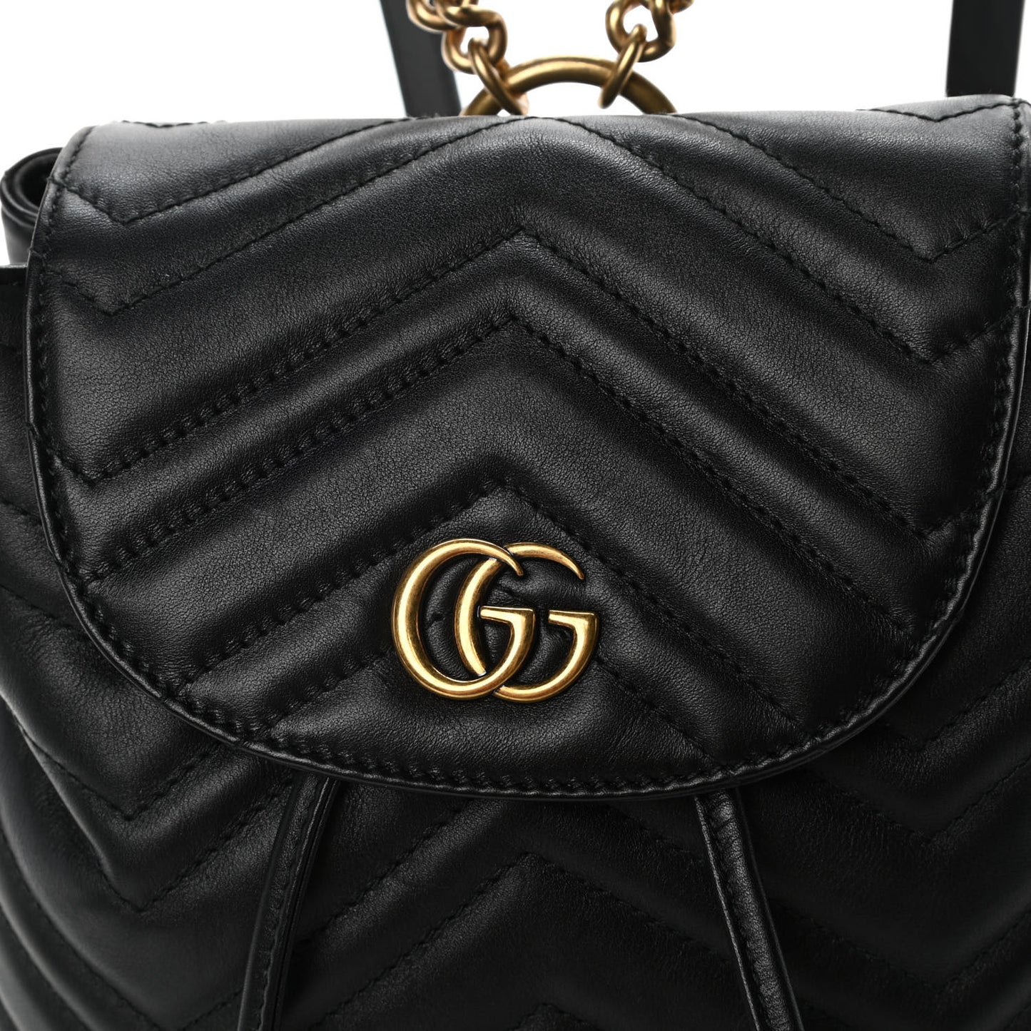 Calfskin Matelasse GG Marmont Flap Backpack Black
