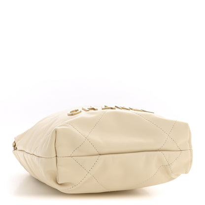 Chanel Shiny Calfskin Quilted Mini Chanel 22 Light Beige 4 of 11