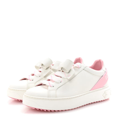 Louis Vuitton Calfskin Time Out Bow Sneakers 40 White Pink 4 of 9