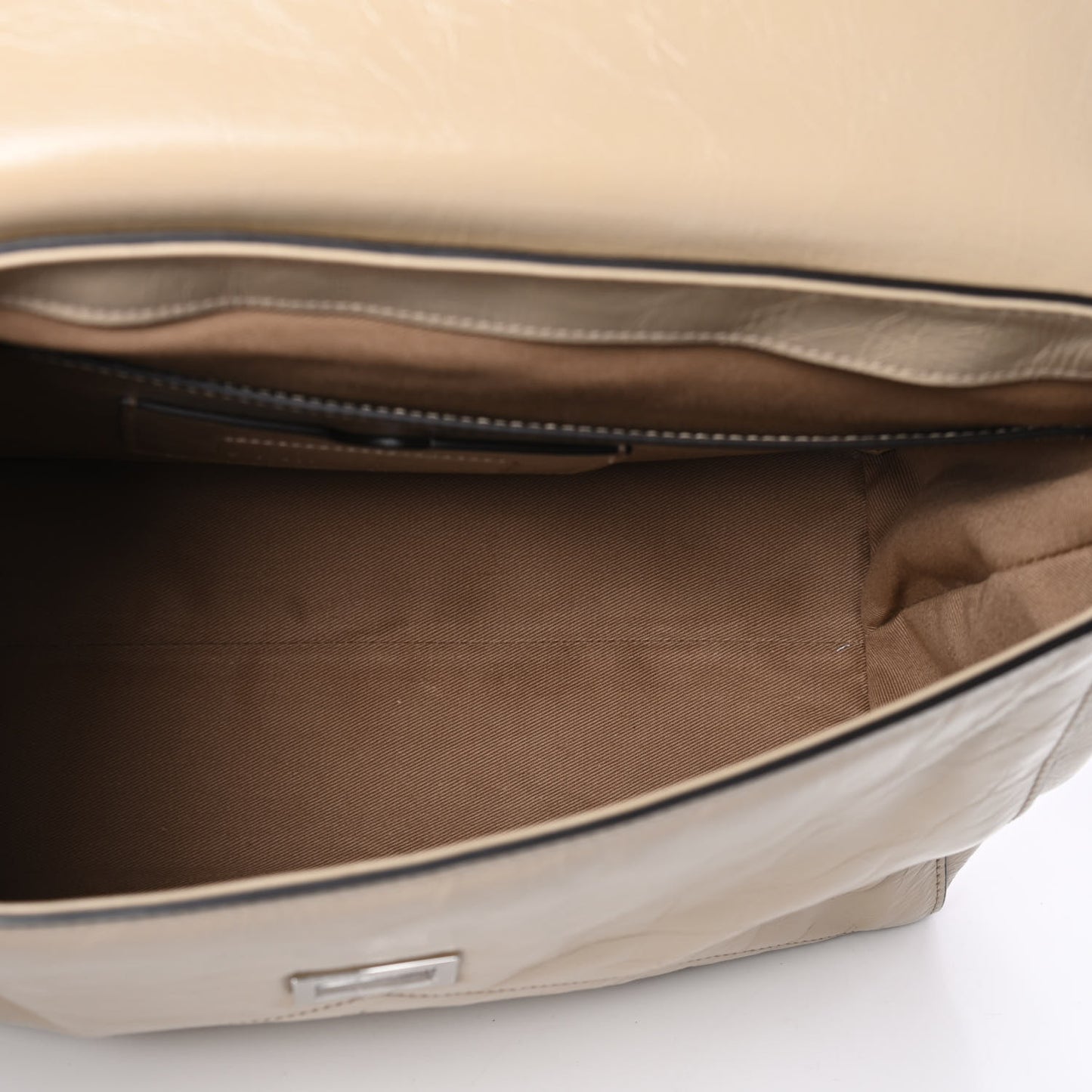 Creased Patent Calfskin Medium ID Flap Dune