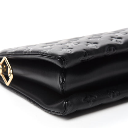 Louis Vuitton Lambskin Embossed Monogram Coussin PM Black 6 of 12