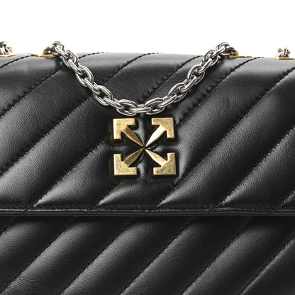 Off-White Calfskin Diagonal Quilted Jackhammer 24 Shoulder Bag Black 7 of 9