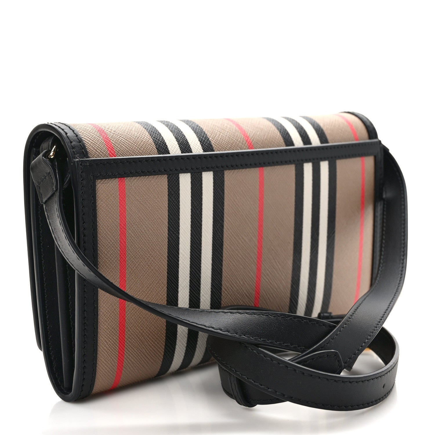 Burberry E-Canvas Icon Stripe Hannah Wallet With Detachable Strap Archive Beige Black 3 of 8