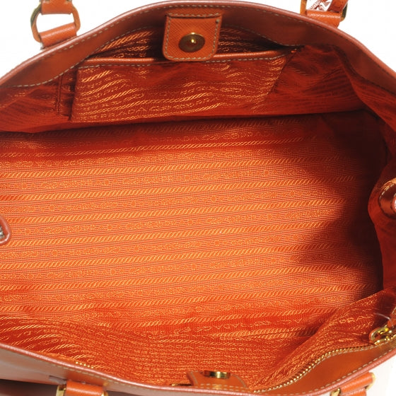 Saffiano Lux Large Tote Papaya