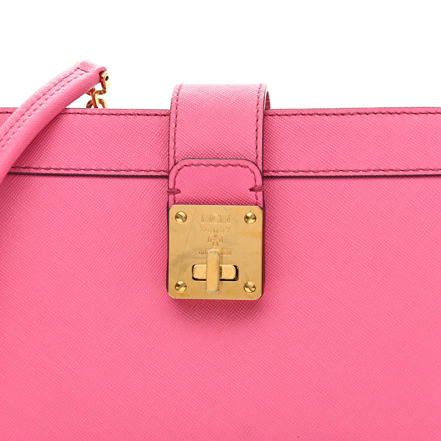 MCM Saffiano Crossbody Pink 8 of 12