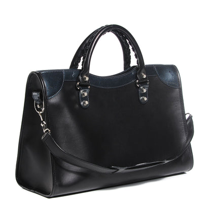 Balenciaga Smooth Calfskin Metallic Patent Giant 12 Silver Hardware City Black Gris 3 of 13