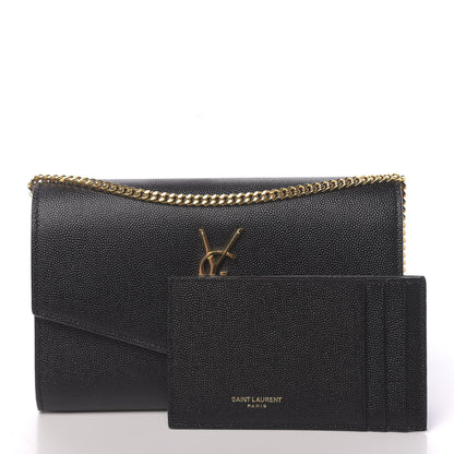 Saint Laurent Grain De Poudre Uptown Chain Wallet Black 3 of 12