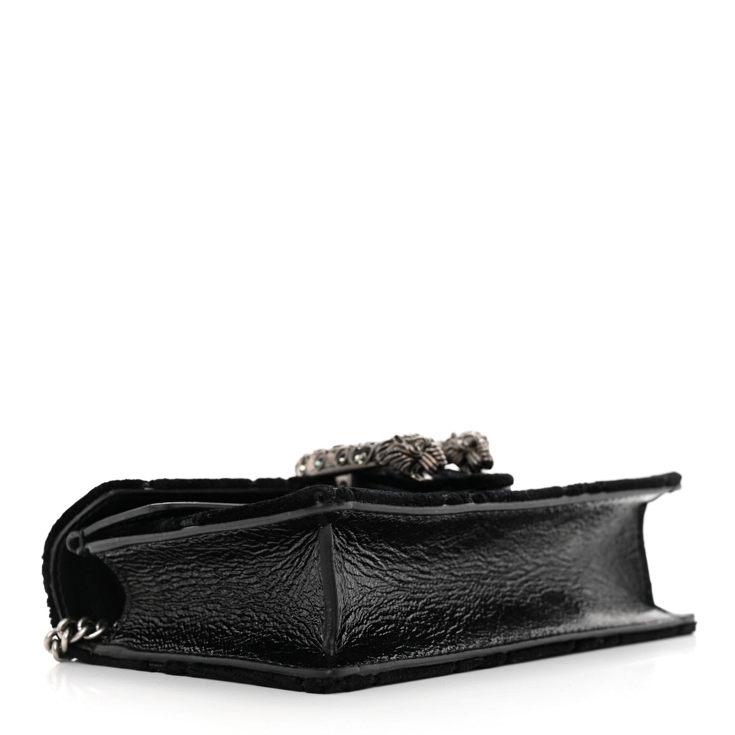 Velvet GG Monogram Super Mini Dionysus Shoulder Bag Black