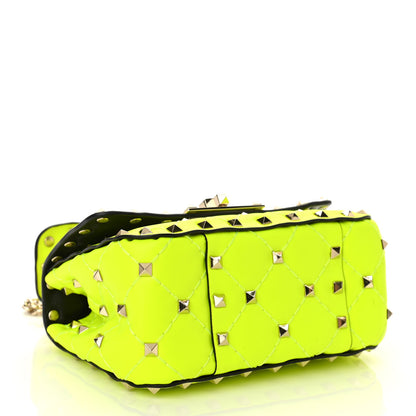 Valentino Garavani Calfskin Micro Rockstud Spike Shoulder Bag Lime 4 of 9