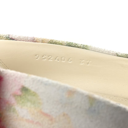 Loewe Suede Floral Toy Pumps 90 37 White Pink Multicolor 9 of 10