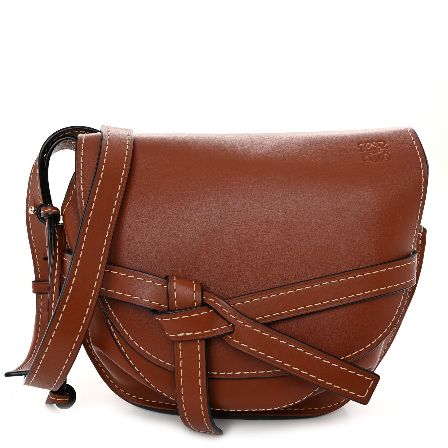 Calfskin Small Gate Crossbody Bag Rust