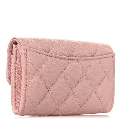 Chanel Caviar Quilted Flap Card Holder Wallet Light Pink 3 of 9