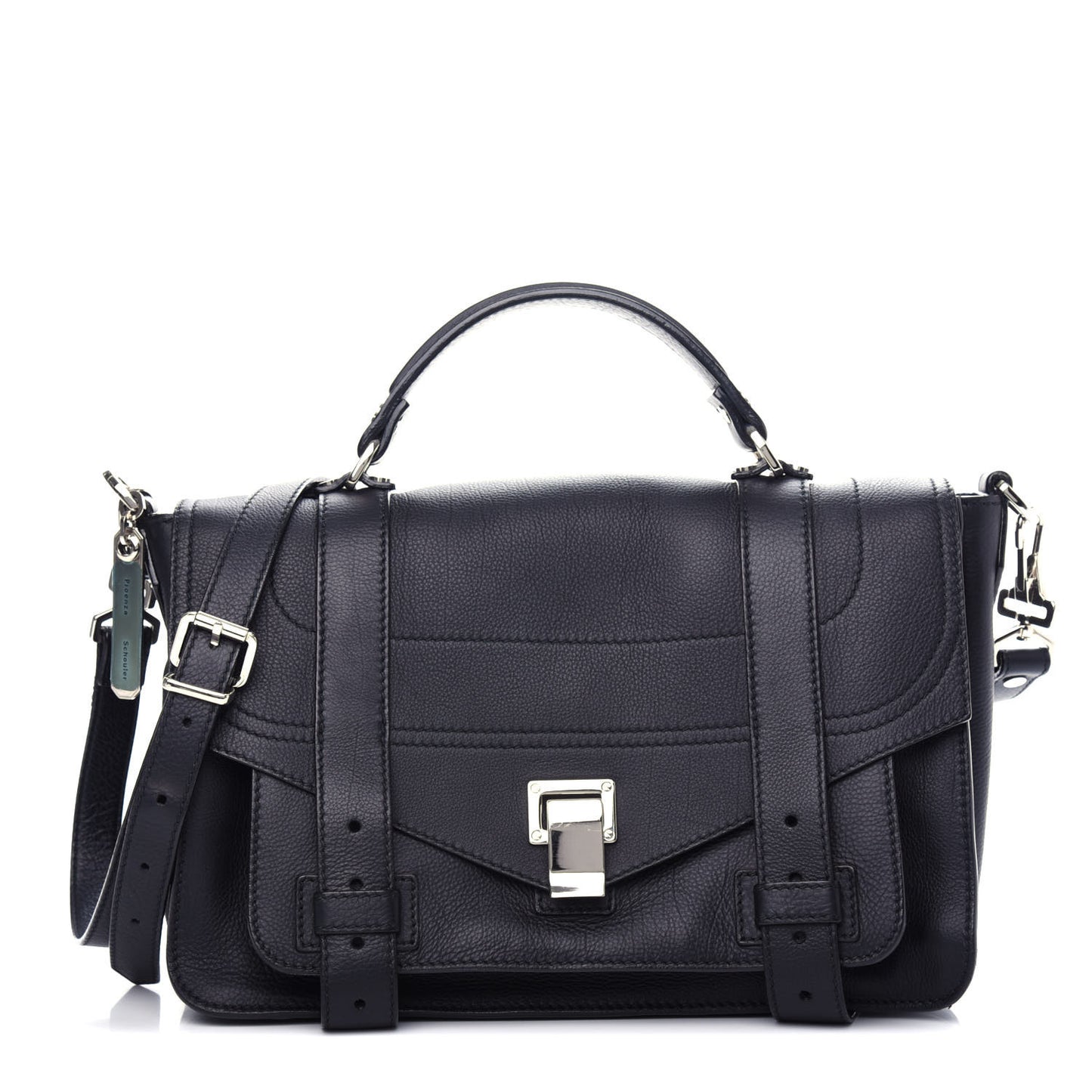 Soft Grainy Calfskin Medium PS1 Satchel Black