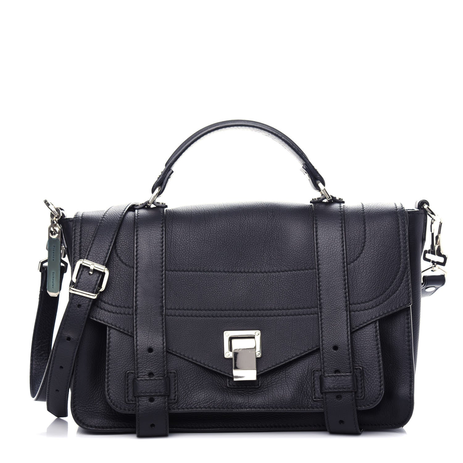 Proenza Schouler Soft Grainy Calfskin Medium PS1 Satchel Black 1 of 10