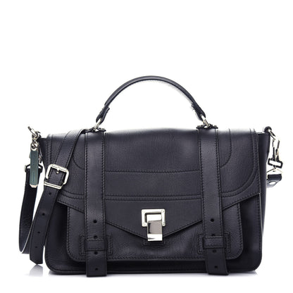Proenza Schouler Soft Grainy Calfskin Medium PS1 Satchel Black 1 of 10