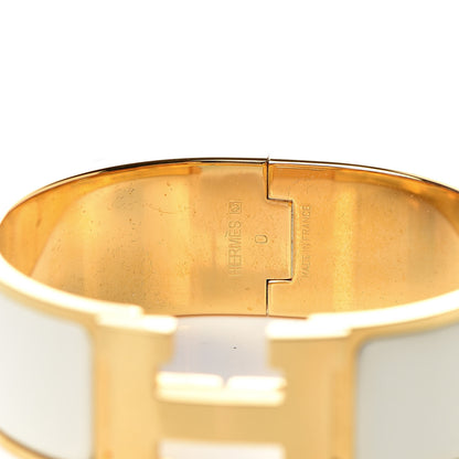 Hermes Enamel Wide Clic Clac H Bracelet PM White 4 of 6