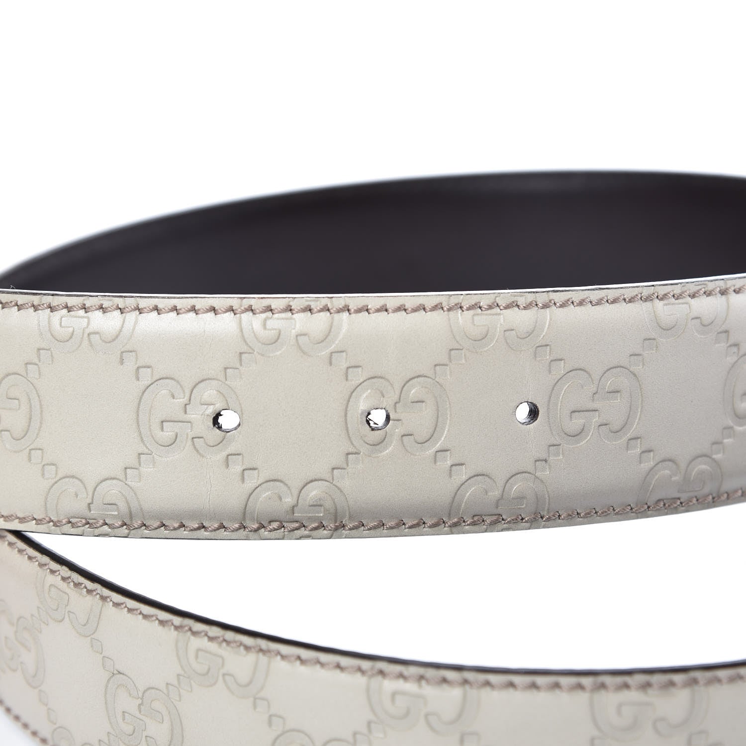 Gucci Guccissima Interlocking G Belt 90 36 Off White 4 of 6