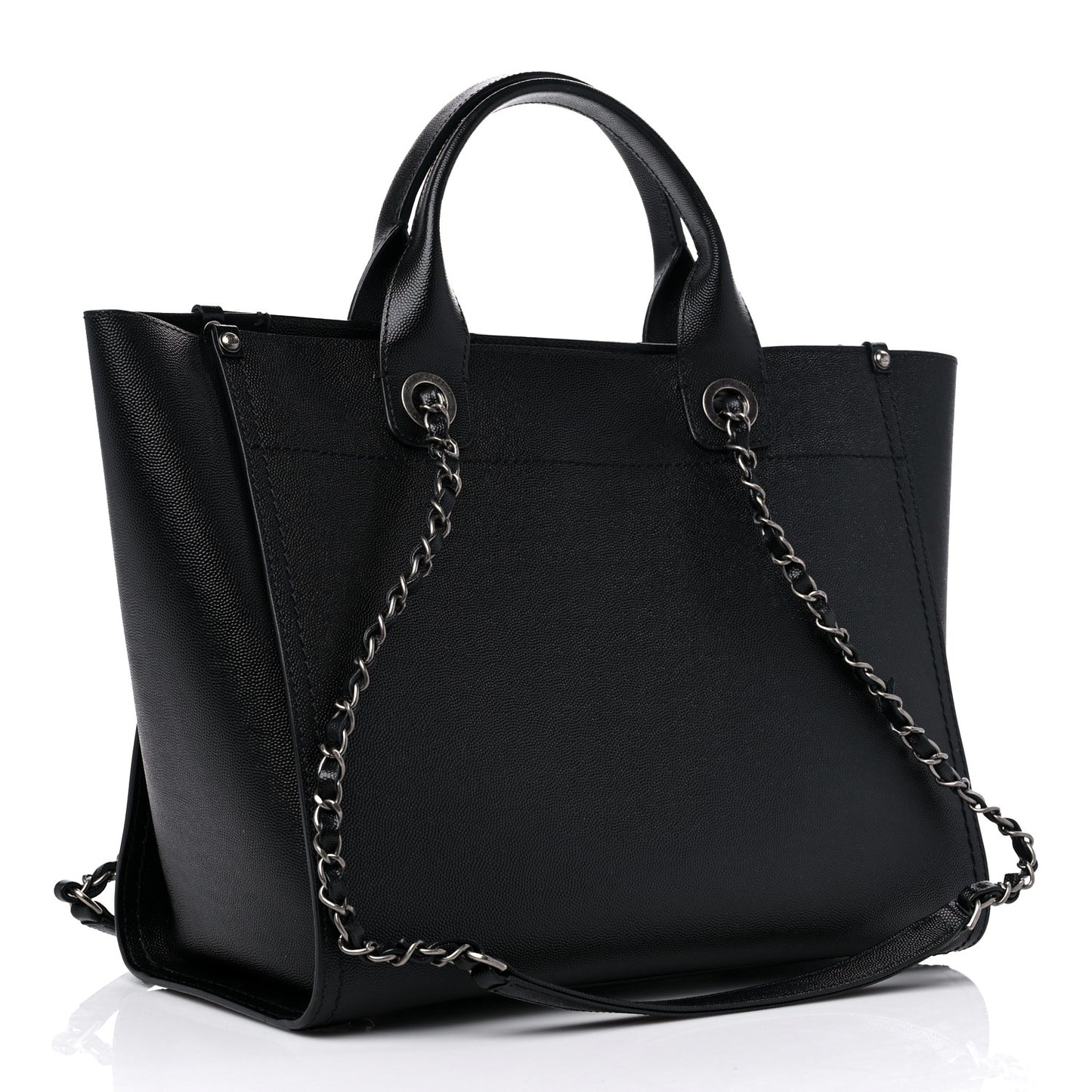 Caviar Small Studded Deauville Tote Black