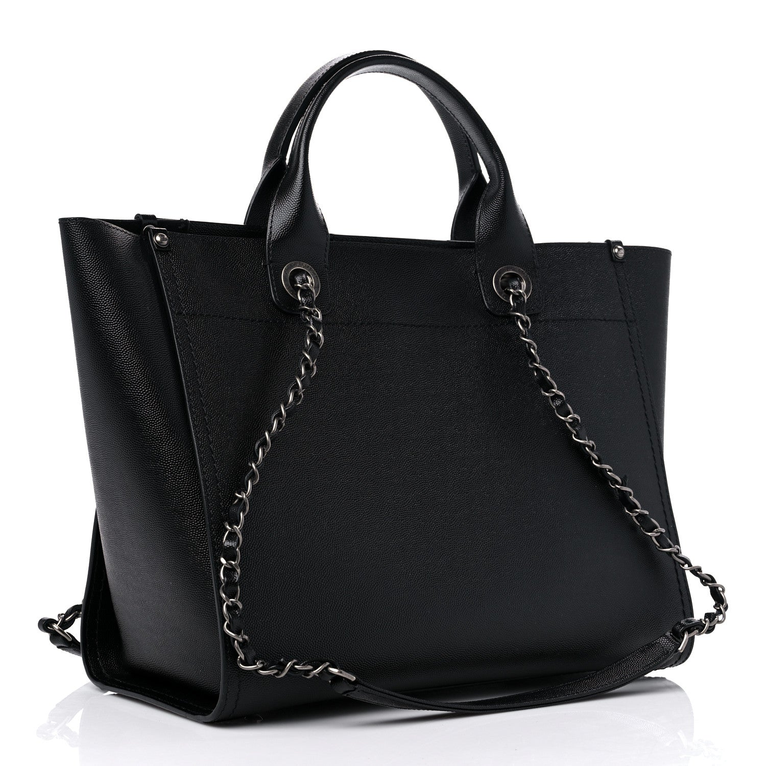 Chanel Caviar Small Studded Deauville Tote Black 3 of 9