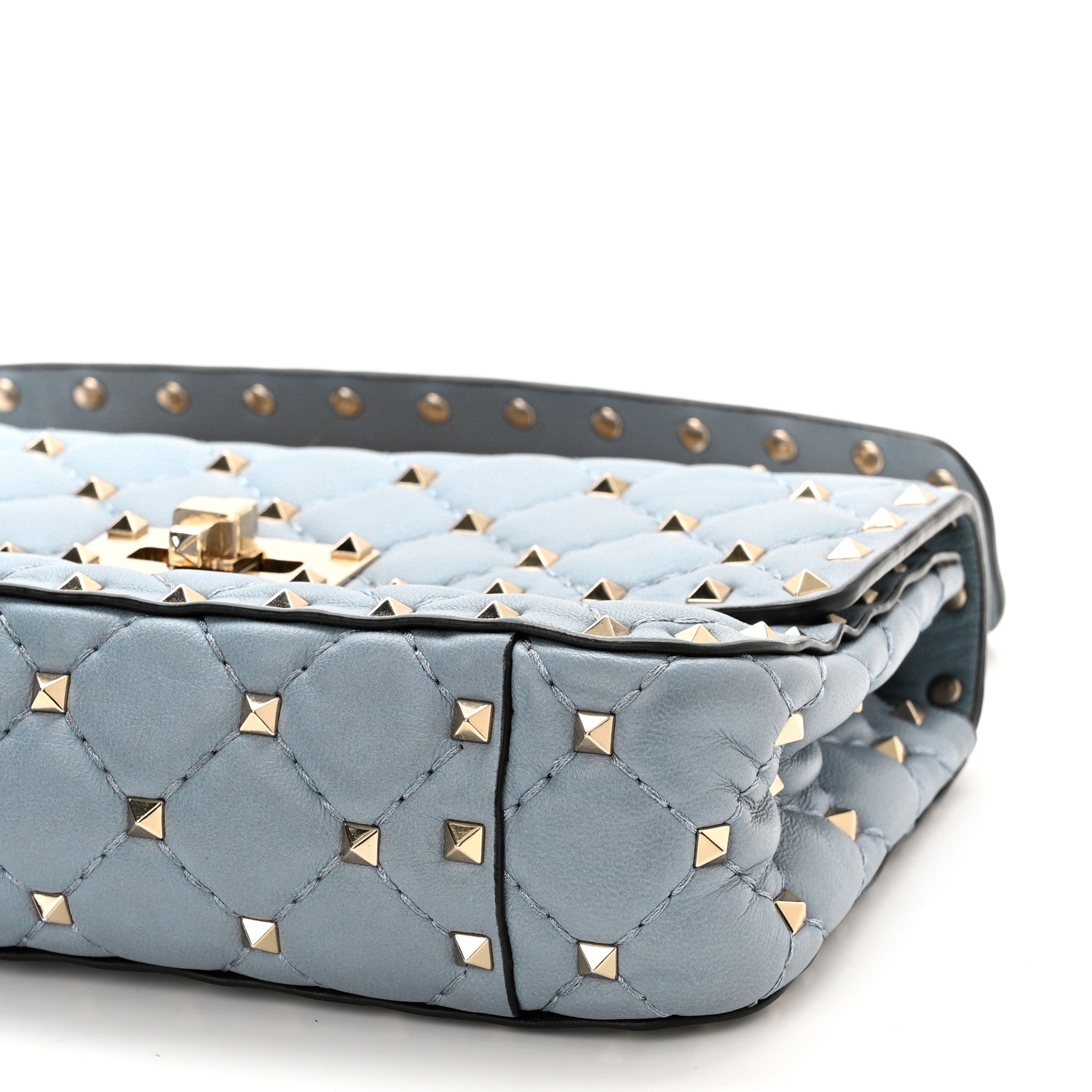 Valentino Garavani Nappa Small Rockstud Spike Shoulder Bag Aqua 9 of 10