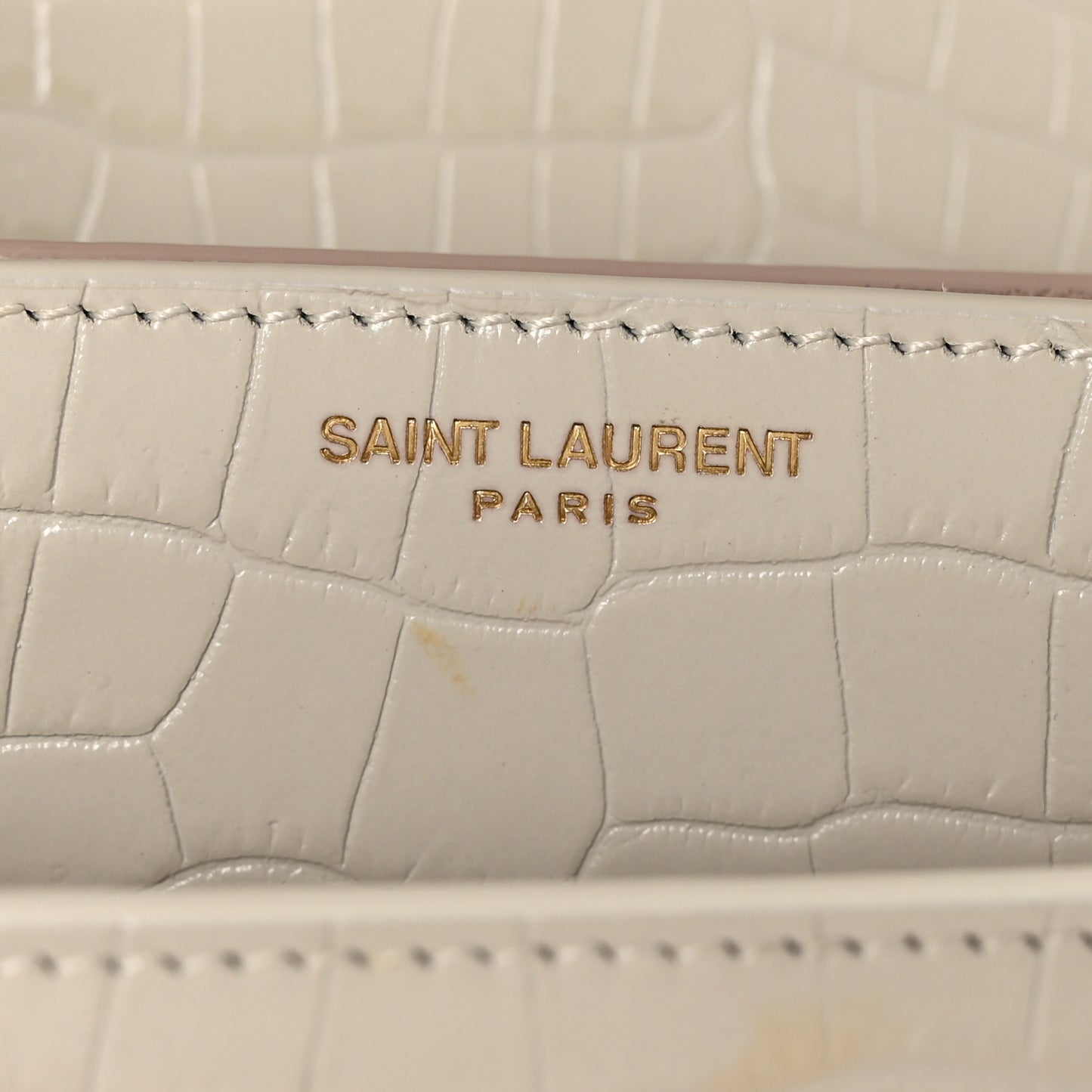 Calfskin Crocodile Embossed Medium Monogram Sunset Blanc Vintage