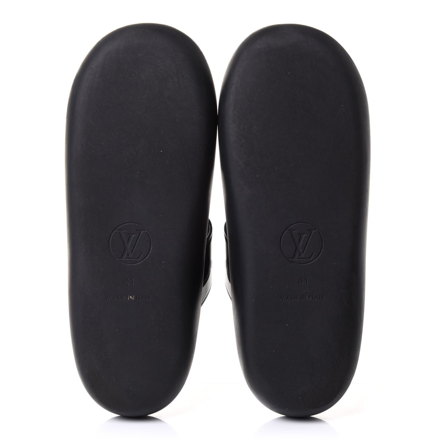 Monogram Sunbath Flat Mule Sandals 41 Black