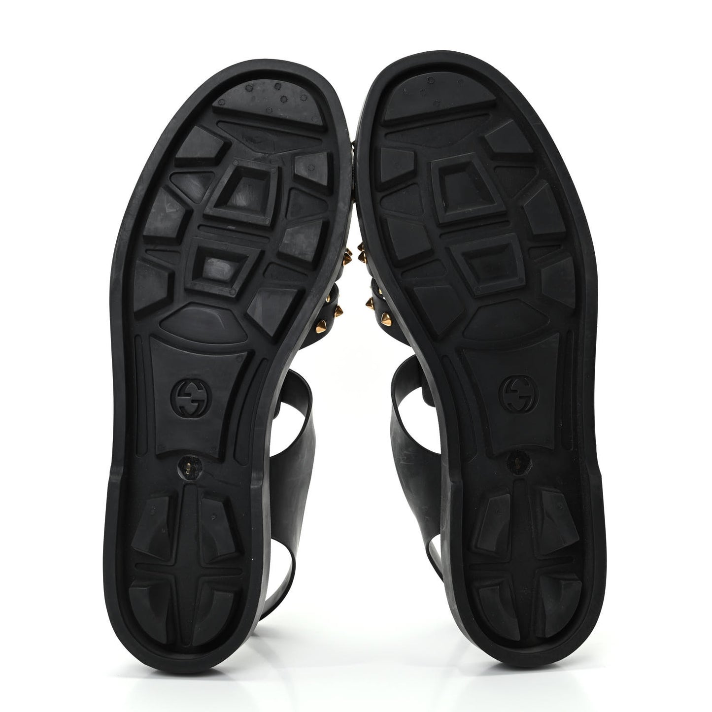 Rubber Mens Buckle Strap Stud Sandal 9 Black