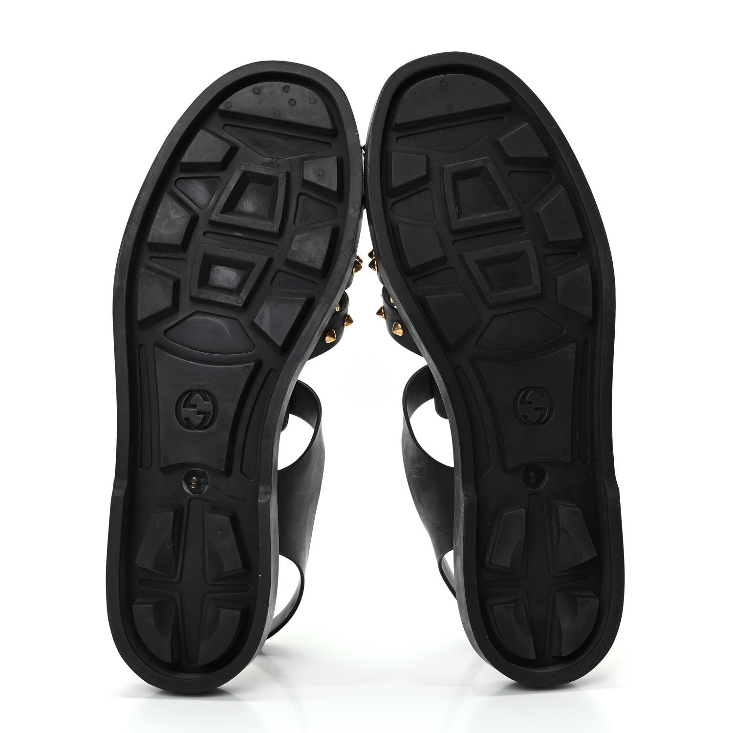 Gucci Rubber Mens Buckle Strap Stud Sandal 9 Black 6 of 10